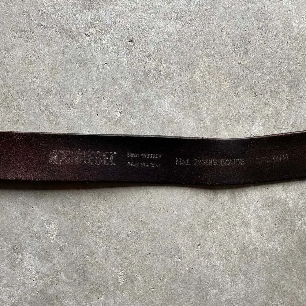 Diesel B-Dave II Brown Distressed Leather Belt